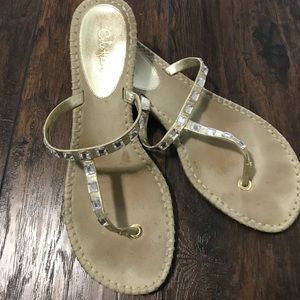 Cole Haan Gold Gemstone Thong Sandal - Espadrille